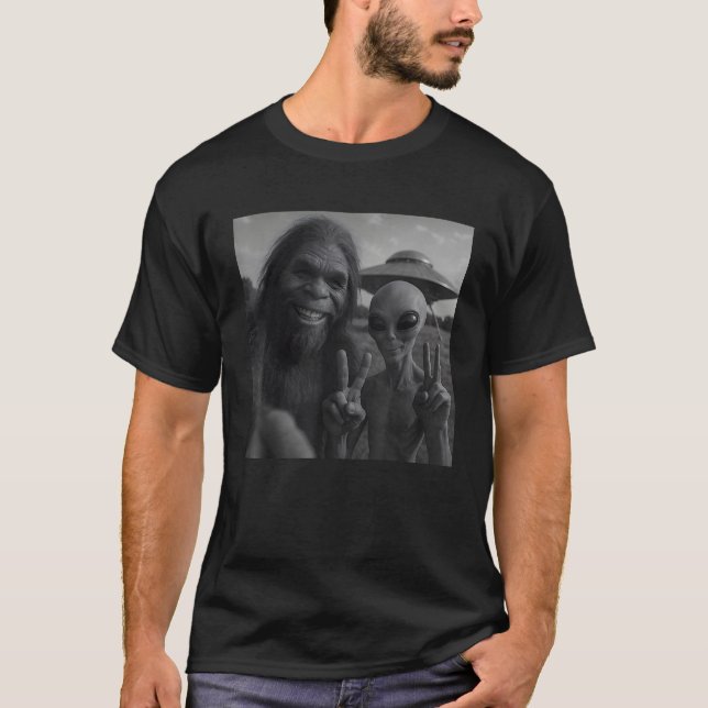 Funny Bigfoot Alien  T-Shirt (Front)