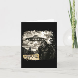 Funny bigfoot alien ufo vintage evidence photo card