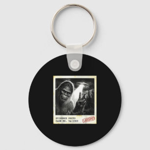 Funny bigfoot alien ufo vintage evidence photo key ring