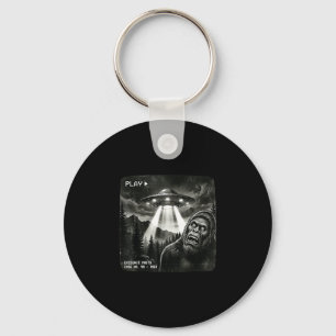 Funny bigfoot alien ufo vintage evidence photo key ring