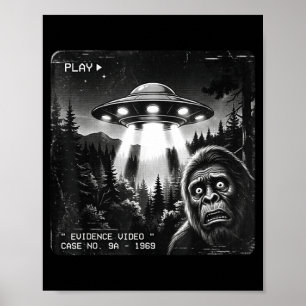 Funny bigfoot alien ufo vintage evidence photo poster