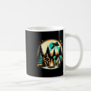 Funny Bigfoot &amp; Alien Ufo Camping Outdoor Adve Coffee Mug