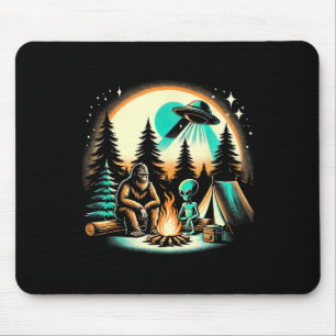 Funny Bigfoot & Alien Ufo Camping Outdoor Adve Mouse Mat