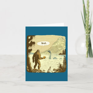 Funny Bigfoot And Nessie Bruh Moment Beer  Card