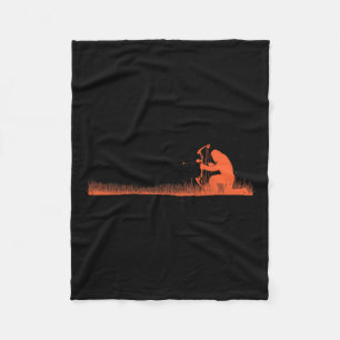 Funny Bigfoot Archery Bow Hunter Sasquatch Bow Hun Fleece Blanket