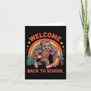 Funny Bigfoot Back To School Kid Bigfoot Backpack  Card