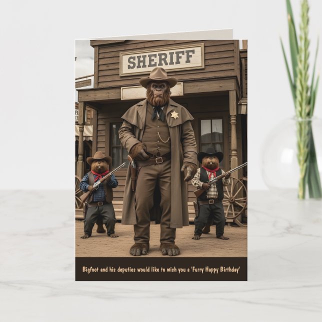 Funny Bigfoot Birthday Card (Front)