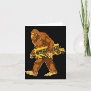 Funny Bigfoot Bus Driver Sasquatch School Bus Love Card