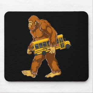 Funny Bigfoot Bus Driver Sasquatch School Bus Love Mouse Mat