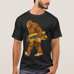 Funny Bigfoot Bus Driver Sasquatch School Bus Love T-Shirt