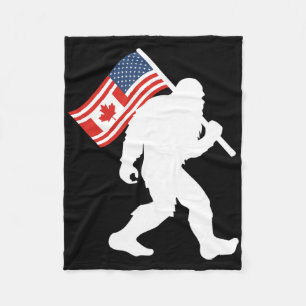 Funny Bigfoot Canada The 51 State Trump Canada U.s Fleece Blanket