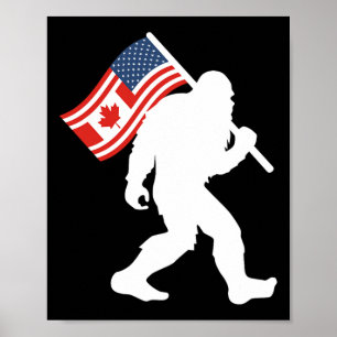 Funny Bigfoot Canada The 51 State Trump Canada U.s Poster