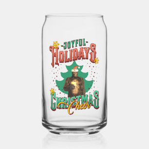 Funny Bigfoot Christmas Cheer Holiday Can Glass
