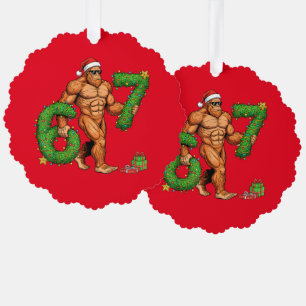 Funny Bigfoot Christmas Ornament – Paper Design