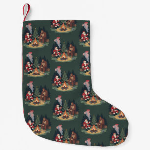 Funny Bigfoot Christmas Santa Sasquatch Camping Small Christmas Stocking