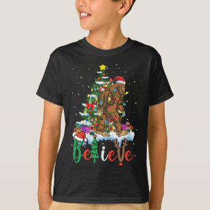 Funny Bigfoot Christmas Tree Lights Xmas Sasquatch T-Shirt