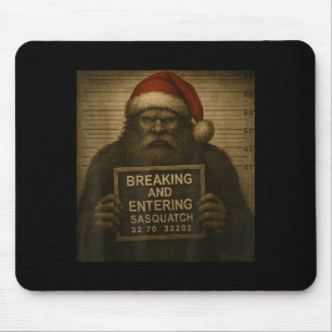 Funny Bigfoot Christmas – Xmas Sasquatch Mugshot Mouse Mat