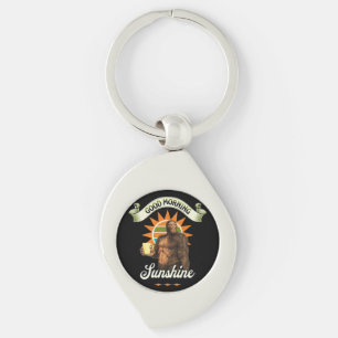 Funny Bigfoot Coffee Morning Humour Key Ring