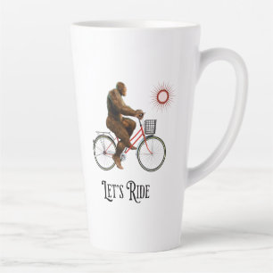 Funny Bigfoot Cycling Adventure Retro Latte Mug