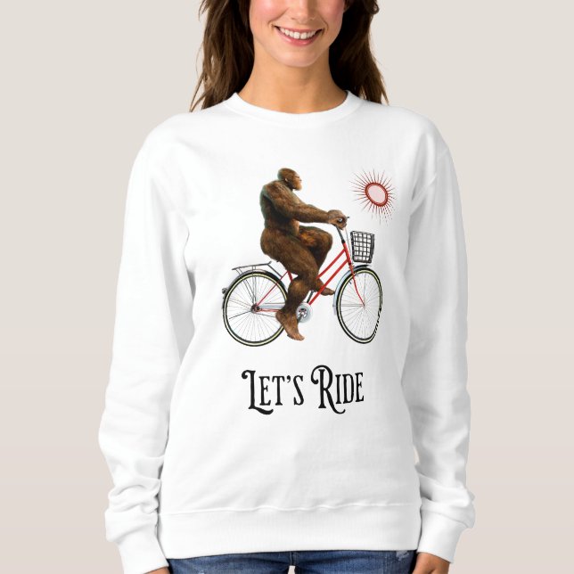 Funny Bigfoot Cycling Adventure Retro Sweatshirt (Front)