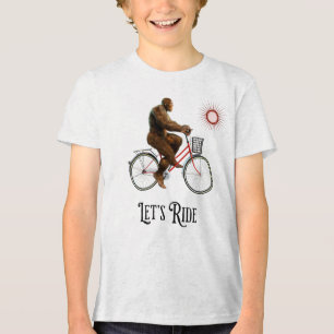 Funny Bigfoot Cycling Adventure Retro Tri-Blend Shirt