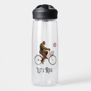 Funny Bigfoot Cycling Adventure Retro Water Bottle