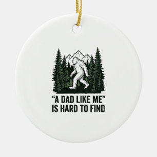 Funny Bigfoot Dad Vintage Forest Shirt Design_1 Ceramic Tree Decoration