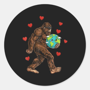 Funny bigfoot earth day 2026 save planet boys girl classic round sticker