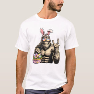 Funny Bigfoot Easter Egg Rock Sasquatch Easter Day T-Shirt