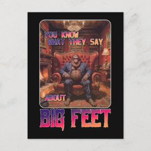 Funny Bigfoot Feet Meme Postcard