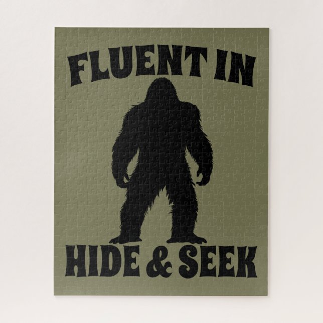 Funny Bigfoot - Fluent in Hide and Seek Jigsaw Puzzle (Vertical)