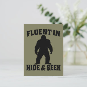 Funny Bigfoot - Fluent in Hide and Seek Postcard
