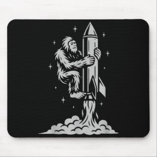 Funny Bigfoot Flying Into Space With Stars And Cos Mouse Mat