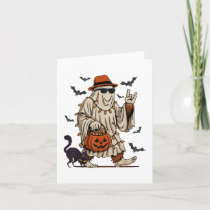 Funny Bigfoot Ghost Halloween Costume Sasquatch Bo Card