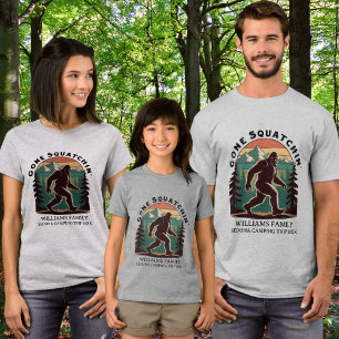 Funny BigFoot Gone Squatchin' Family Vacation Tri-Blend Shirt