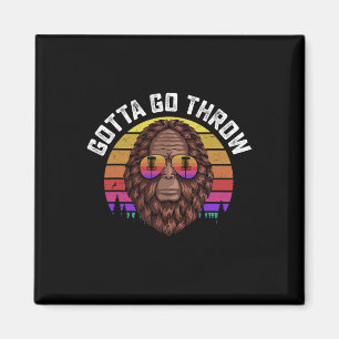Funny Bigfoot “gotta Go Throw” Retro Disc Golf Magnet