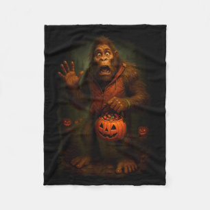 Funny Bigfoot Halloween Fleece Blanket