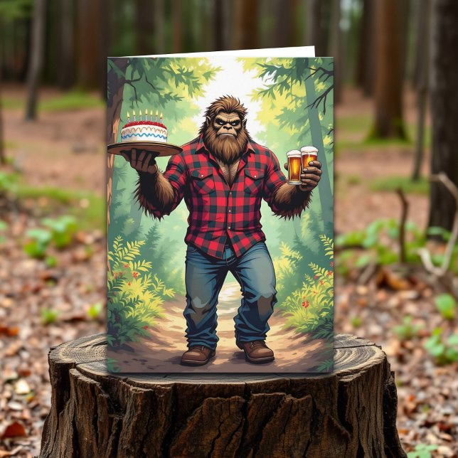 Funny Bigfoot Happy Birthday Husband Card (Creator Uploaded)