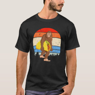 Funny Bigfoot Holding A Taco Cinco De Mayo Mexican T-Shirt