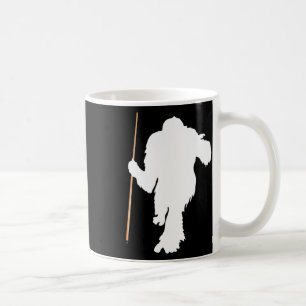 Funny Bigfoot Holding Pool Stick Billiards Sasquat Coffee Mug