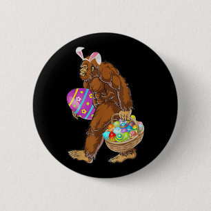 Funny Bigfoot Hunting Easter Eggs 6 Cm Round Badge