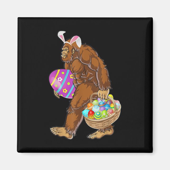 Funny Bigfoot Hunting Easter Eggs  Magnet (Front)