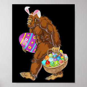 Funny Bigfoot Hunting Easter Eggs  Poster
