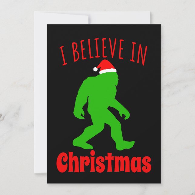 Funny Bigfoot I Believe In Christmas    Invitation (Front)