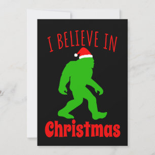 Funny Bigfoot I Believe In Christmas    Invitation