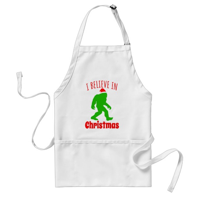 Funny Bigfoot I Believe In Christmas    Standard Apron (Front)