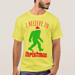 Funny Bigfoot I Believe In Christmas T-Shirt