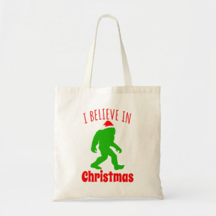 Funny Bigfoot I Believe In Christmas    Tote Bag