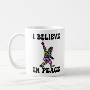 Funny Bigfoot I Believe In Peace Coffee Mug