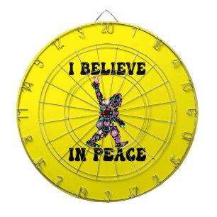 Funny Bigfoot I Believe In Peace Dartboard